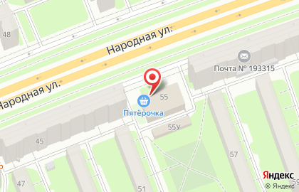 Супермаркет Пятёрочка в Санкт-Петербурге на карте