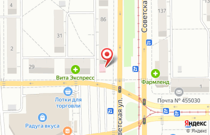 Аптека Уралмедсервис на Советской улице, 86 на карте