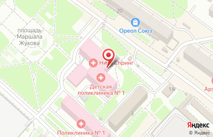 Будьте здоровы, Верхняя часть города на площади Маршала Жукова на карте