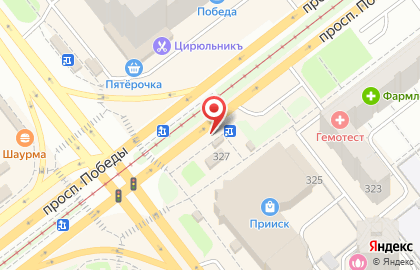 Сеть по продаже печатной продукции Роспечать на проспекте Победы, 323 киоск на карте