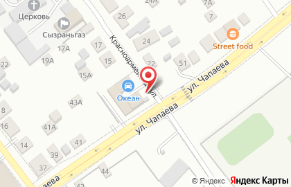 Шиномонтажная мастерская на улице Чапаева на карте