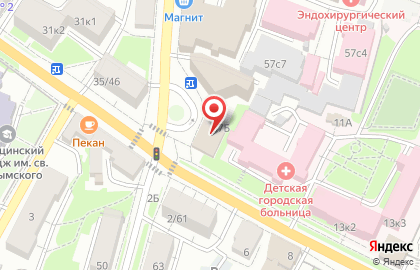 Продуктовый магазин на улице Луначарского на карте