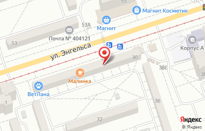 Магазин молочной продукции Волжаночка на улице Энгельса на карте