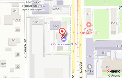 Общежитие в Челябинске на карте