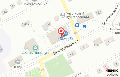Магазин Ольга на Центральной улице на карте