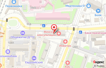 Женская консультация поликлиники №1 в Ростове-на-Дону на карте