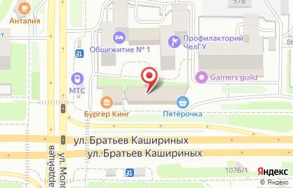Сеть маркет-баров Аполис на улице Братьев Кашириных на карте
