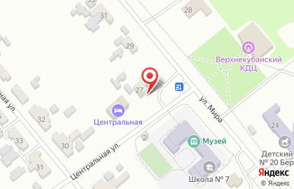 Магазин смешанных товаров Центральный на карте