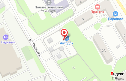 Служба заказа легкового транспорта Престиж на улице Пушкина на карте