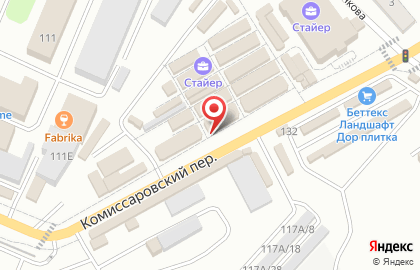 Магазин электротоваров Мегавольт в Комиссаровском переулке на карте