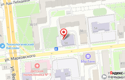 Гимназия №12 на улице Марковского на карте