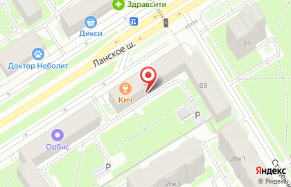 Балтика на Ланском шоссе на карте