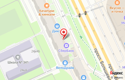 Терминал СберБанк на проспекте Большевиков на карте