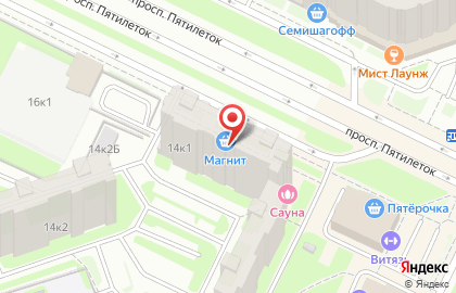 Супермаркет Магнит на проспекте Большевиков на карте