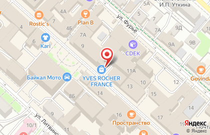 Магазин косметики и парфюмерии Yves Rocher на улице Урицкого на карте