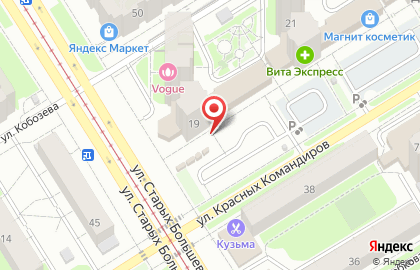 Киоск по продаже хлебобулочных изделий на улице Красных командиров на карте