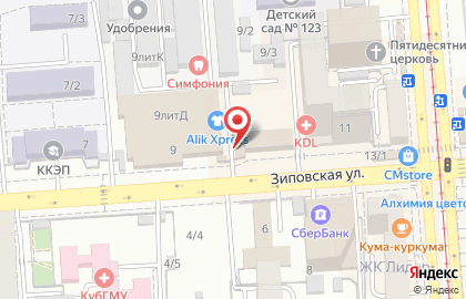 Мастерская на Зиповской улице на карте