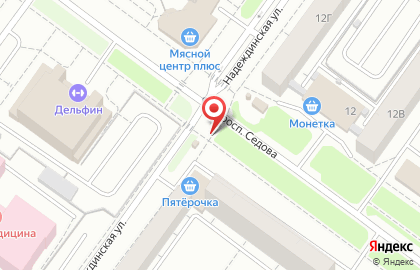Киоск по продаже фруктов и овощей на улице Надеждинская 10 на карте