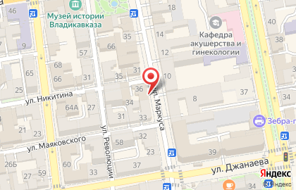 Магазин тканей Велюр во Владикавказе на карте
