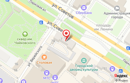 Банк РНКБ на улице Советов на карте