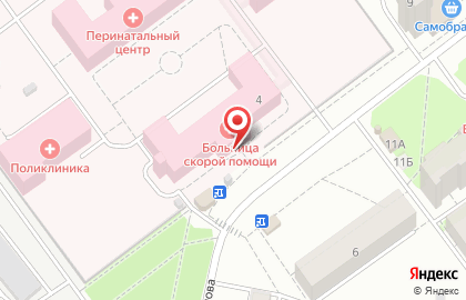 Больница скорой медицинской помощи в Кирове на карте