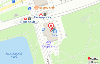 Супермаркет Ашан в Москве на карте