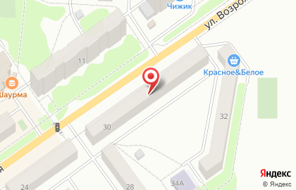 Супермаркет Пятёрочка на улице Возрождения на карте