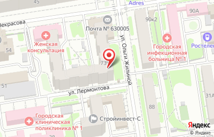 Почтовое отделение №5 на улице Ольги Жилиной на карте