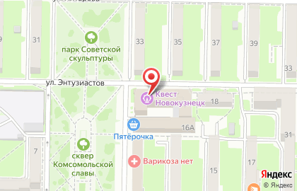 ТЦ Фабрика на улице Энтузиастов на карте
