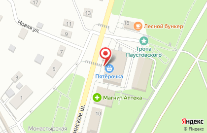 Универсам Пятёрочка в Рязани на карте