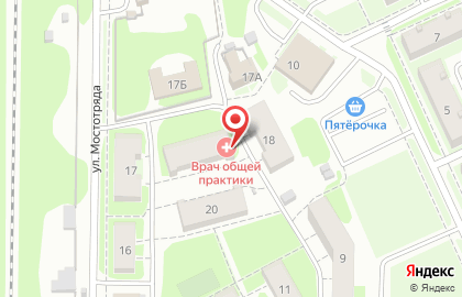 Поликлиника, Городская клиническая больница №40 на улице Мостоотряда на карте
