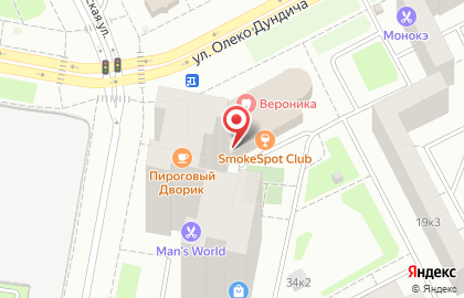 Кафе-кондитерская Север Метрополь на улице Олеко Дундича на карте