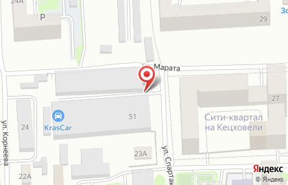 Автостоянка в Красноярске на карте