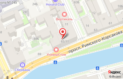Общежитие Муравей СПБ на проспекте Римского-Корсакова на карте
