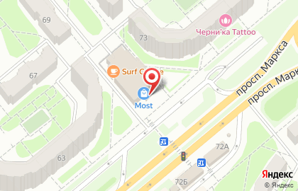 Супермаркет Перекресток на проспекте Карла Маркса на карте