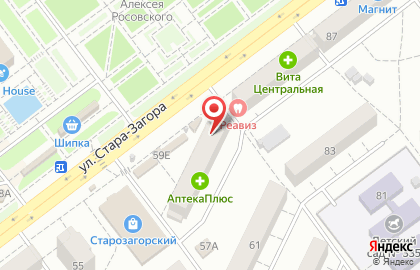 Любимый магазин на улице Стара Загора на карте