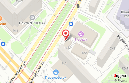 Цветочный салон Ирис на метро Крестьянская застава на карте