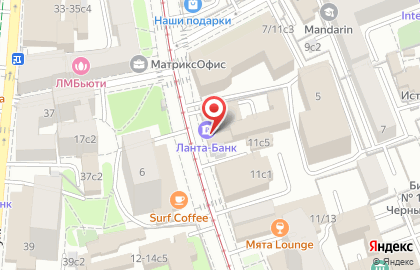Банкомат Ланта-банк на метро Третьяковская на карте