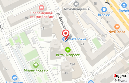 Супермаркет Пятёрочка в Ленинском районе на карте