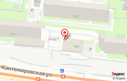 Супермаркет Пятёрочка на метро Кантемировская на карте