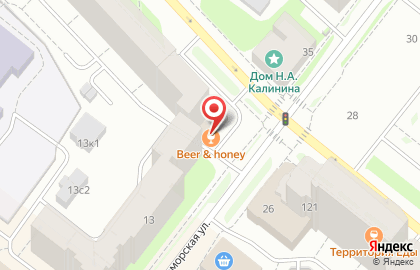 Магазин-бар разливных напитков Beer & Honey на Поморской улице на карте