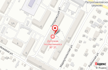 Детская клиническая поликлиника № 31 на Запорожской улице на карте