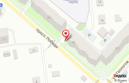 Магазин Красное & Белое на проспекте Победы в Мегионе на карте
