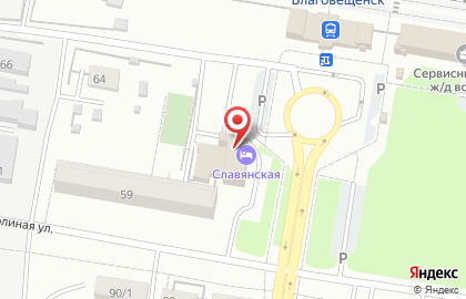 Гостиница Славянская в Благовещенске на карте