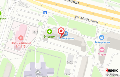 Медицинская лаборатория Гемотест на улице Мнёвники на карте