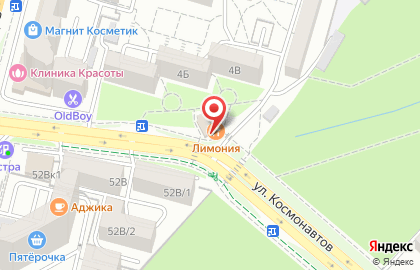 Спортивный клуб Щит и меч на улице Космонавтов на карте