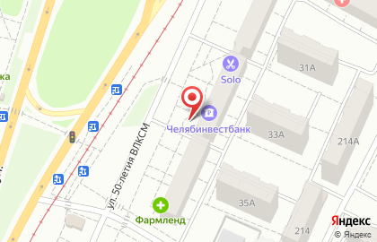 Банк Челябинвестбанк на улице 50 лет ВЛКСМ на карте