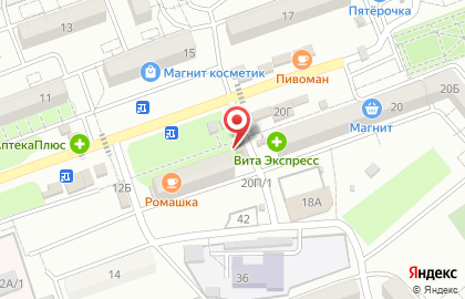 Киоск по продаже фруктов и овощей на проспекте Бумажников на карте
