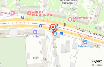 Супермаркет Магнит в Краснодаре на карте