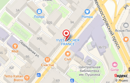 Клиника лазерной эпиляции и косметологии Подружки в Петроградском районе на карте